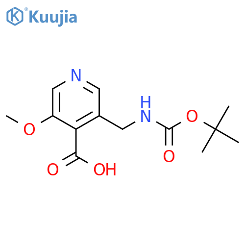 3-((tert-Butoxycarbonylamino)methyl)-5-methoxyisonicotinic Acid structure