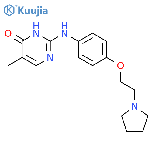 5-Methyl-2-((4-(2-(pyrrolidin-1-yl)ethoxy)phenyl)amino)pyrimidin-4(3H)-one structure