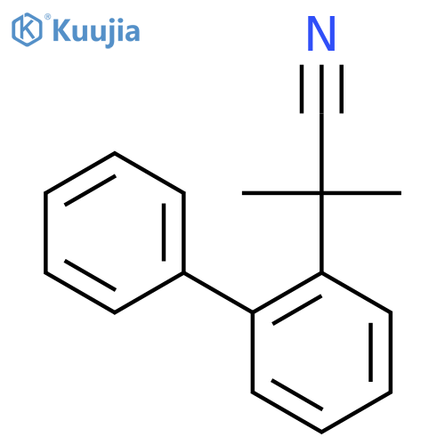 2-methyl-2-(2-phenylphenyl)propanenitrile structure