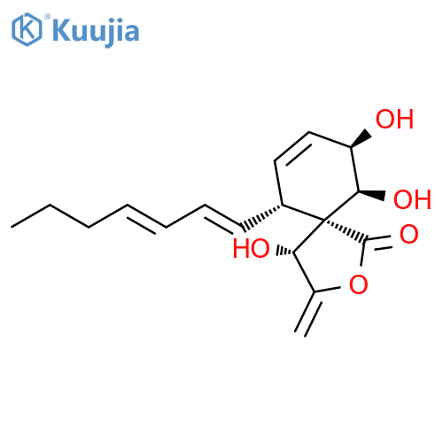 2-Oxaspiro[4.5]dec-7-en-1-one,6-(1,3-heptadienyl)-4,9,10-trihydroxy-3-methylene- (9CI) structure