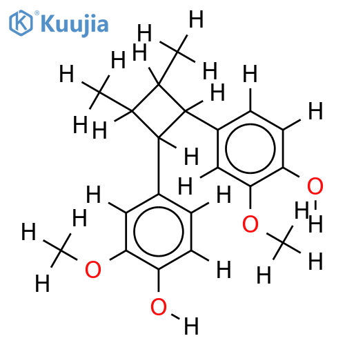8beta,8'beta-dimethyl-7alpha,7'alpha-bis(3-methoxy-4-hydroxyphenyl)cyclobutane structure