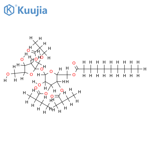6-O-capryl-3'-O-isobutyryl-3,4-di-O-(2-methylbutyryl)sucrose structure