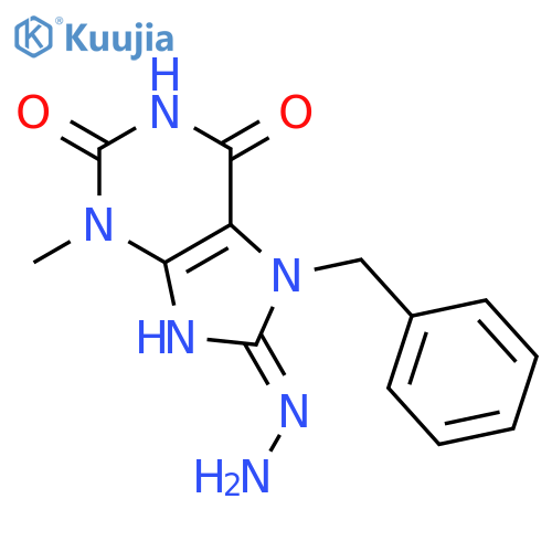 1H-Purine-2,6,8(3H)-trione, 7,9-dihydro-3-methyl-7-(phenylmethyl)-, 8-hydrazone structure