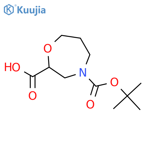 4-[(tert-butoxy)carbonyl]-1,4-oxazepane-2-carboxylic acid structure