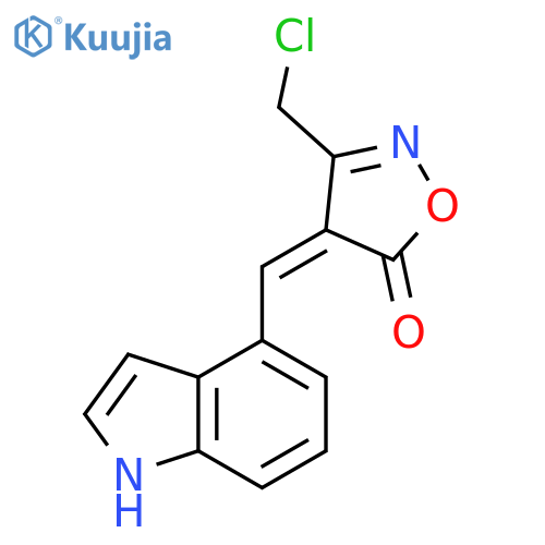 (4E)-3-(Chloromethyl)-4-(1H-indol-4-ylmethylene)-isoxazol-5(4H)-one structure