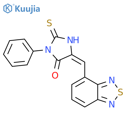 (5E)-5-(2,1,3-Benzothiadiazol-4-ylmethylene)-2-mercapto-3-phenyl-3,5-dihydro-4H-imidazol-4-one structure