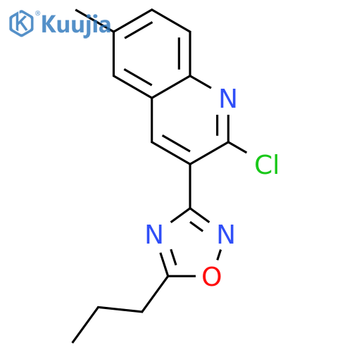 2-Chloro-6-methyl-3-(5-propyl-1,2,4-oxadiazol-3-yl)quinoline structure