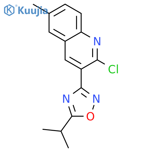 2-Chloro-3-(5-isopropyl-1,2,4-oxadiazol-3-yl)-6-methylquinoline structure