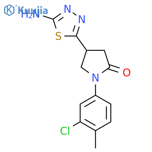 4-(5-Amino-1,3,4-thiadiazol-2-yl)-1-(3-chloro-4-methylphenyl)pyrrolidin-2-one structure