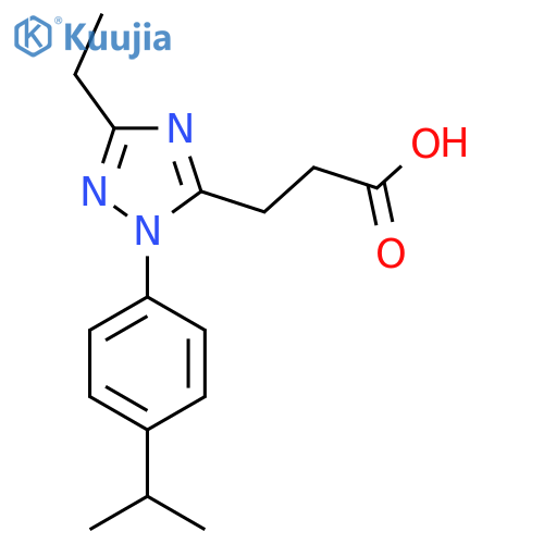 3-3-Ethyl-1-(4-isopropylphenyl)-1H-1,2,4-triazol-5-ylpropanoic acid structure