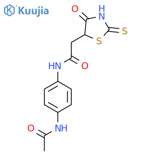 N-[4-(Acetylamino)phenyl]-2-(2-mercapto-4-oxo-4,5-dihydro-1,3-thiazol-5-yl)acetamide structure