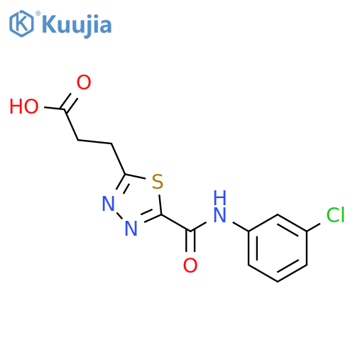 3-(5-{(3-Chlorophenyl)aminocarbonyl}-1,3,4-thiadiazol-2-yl)propanoic Acid structure