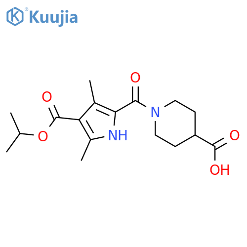 1-{4-(Isopropoxycarbonyl)-3,5-dimethyl-1H-pyrrol-2-ylcarbonyl}piperidine-4-carboxylic Acid structure
