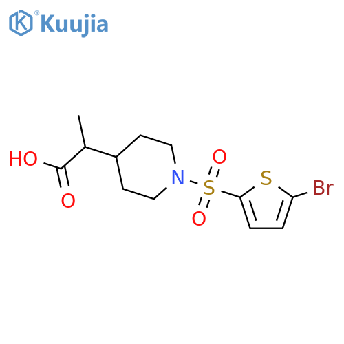 2-{1-(5-Bromo-2-thienyl)sulfonylpiperidin-4-yl}propanoic Acid structure