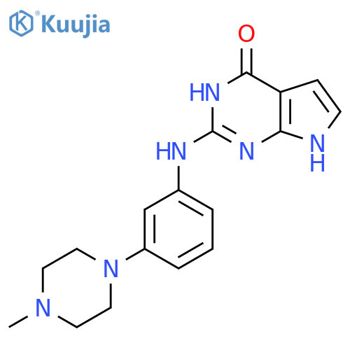 3,7-Dihydro-2-3-(4-methyl-1-piperazinyl)phenylamino-4H-pyrrolo2,3-dpyrimidin-4-one structure