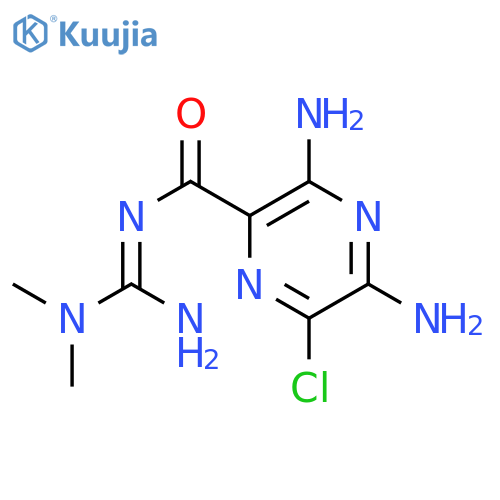 2-Pyrazinecarboxamide,3,5-diamino-6-chloro-N-[(dimethylamino)iminomethyl]-, hydrochloride (1:1) structure