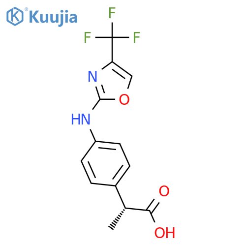 (R)-2-(4-((4-(Trifluoromethyl)oxazol-2-yl)amino)phenyl)propanoic acid structure