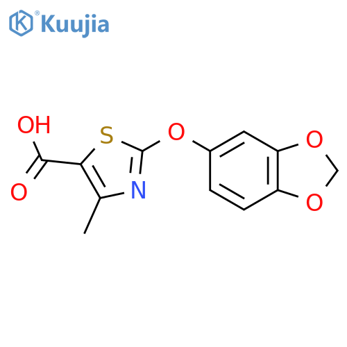 2-(1,3-Benzodioxol-5-yloxy)-4-methyl-1,3-thiazole-5-carboxylic acid structure
