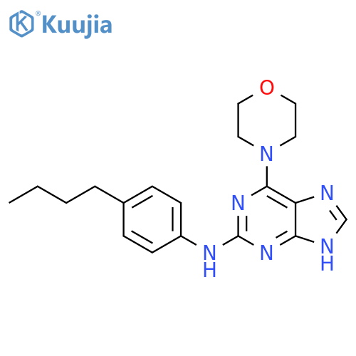 N-(4-butylphenyl)-6-(morpholin-4-yl)-9H-purin-2-amine structure
