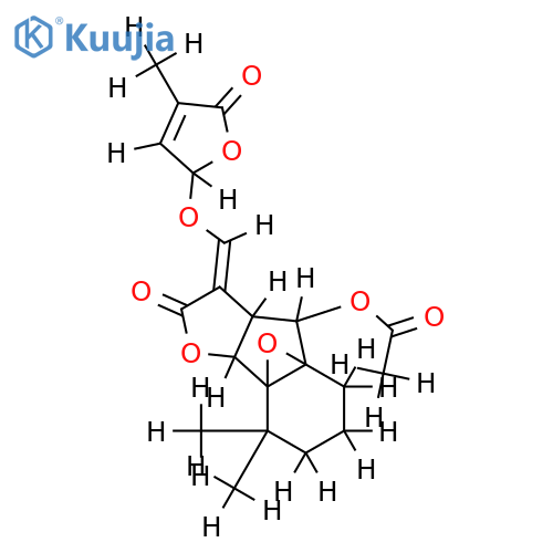 (3aR,4R,4aR,8bS,E)-4a,8a-epoxy-8,8-dimethyl-3-(((R)-4-methyl-5-oxo-2,5-dihydrofuran-2-yloxy)methylene)-2-oxo-3,3a,4,5,6,7,8,8b-decahydro-2H-indeno[1,2-b]furan-4-yl acetate structure