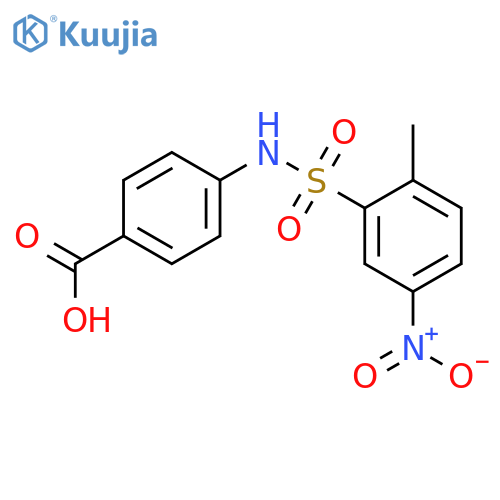 4-[(2-methyl-5-nitrophenyl)sulfonylamino]benzoic acid structure