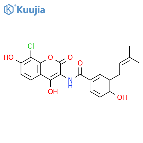 Benzamide,N-(8-chloro-4,7-dihydroxy-2-oxo-2H-1-benzopyran-3-yl)-4-hydroxy-3-(3-methyl-2-buten-1-yl)- structure