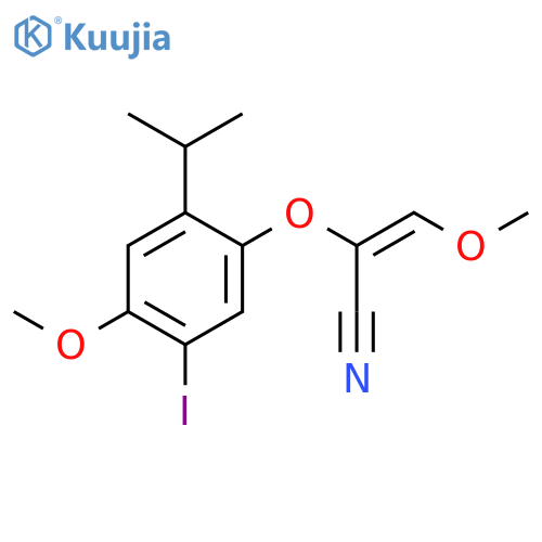 2-Propenenitrile, 2-[5-iodo-4-methoxy-2-(1-methylethyl)phenoxy]-3-methoxy- structure