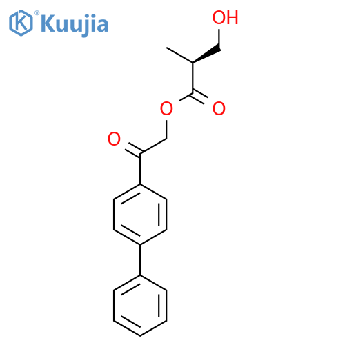 Propanoic acid, 3-hydroxy-2-methyl-, 2-[1,1'-biphenyl]-4-yl-2-oxoethyl ester, (S)- structure