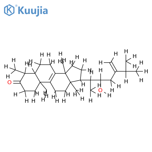 (22R)-22-hydroxy-24-methylene-29-norlanost-8-en-3-one structure