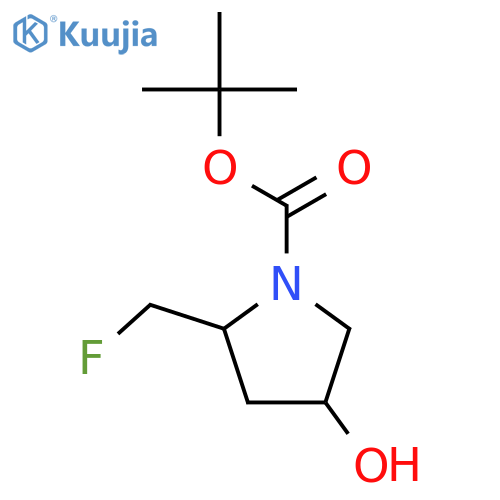 tert-butyl (2R,4R)-2-(fluoromethyl)-4-hydroxypyrrolidine-1-carboxylate structure