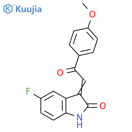 (3Z)-5-fluoro-3-[2-(4-methoxyphenyl)-2-oxoethylidene]-1H-indol-2-one structure