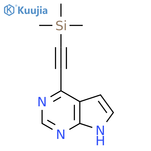 4-[2-(trimethylsilyl)ethynyl]-7H-Pyrrolo[2,3-d]pyrimidine structure