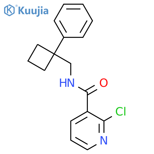 2-chloro-N-[(1-phenylcyclobutyl)methyl]pyridine-3-carboxamide structure