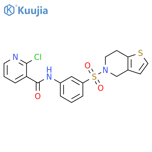 3-Pyridinecarboxamide, 2-chloro-N-[3-[(6,7-dihydrothieno[3,2-c]pyridin-5(4H)-yl)sulfonyl]phenyl]- structure