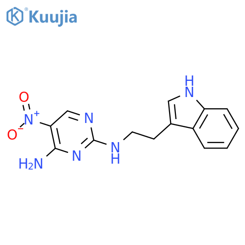 N2-[2-(1H-indol-3-yl)ethyl]-5-nitropyrimidine-2,4-diamine structure