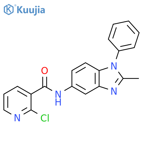 2-chloro-N-(2-methyl-1-phenyl-1H-1,3-benzodiazol-5-yl)pyridine-3-carboxamide structure