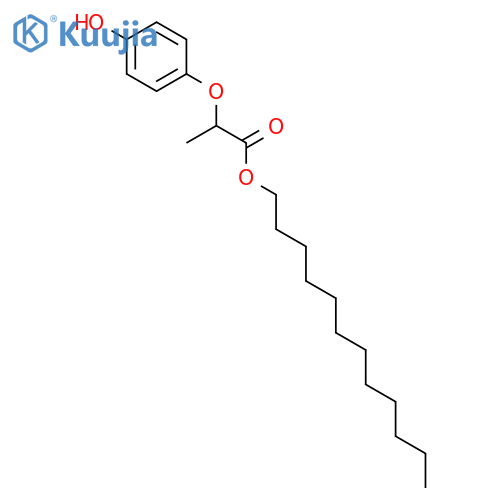 PROPANOIC ACID, 2-(4-HYDROXYPHENOXY)-, DODECYL ESTER, (+)- structure