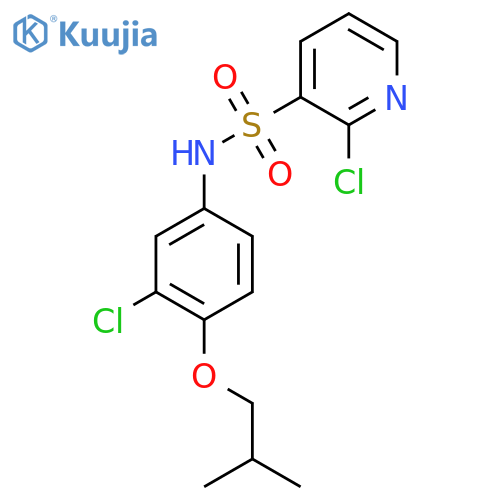 2-chloro-N-[3-chloro-4-(2-methylpropoxy)phenyl]pyridine-3-sulfonamide structure