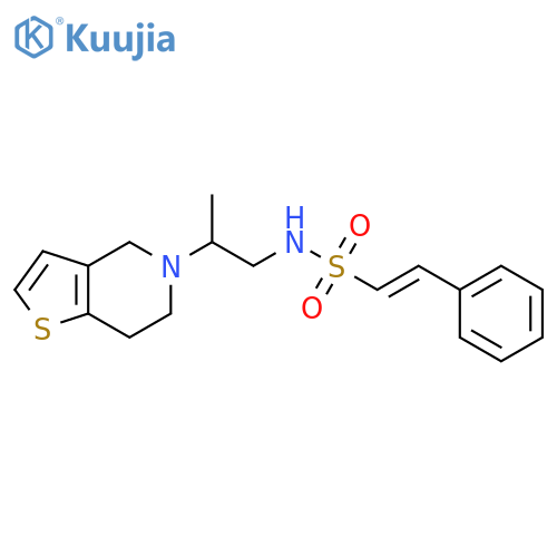 2-phenyl-N-(2-{4H,5H,6H,7H-thieno[3,2-c]pyridin-5-yl}propyl)ethene-1-sulfonamide structure