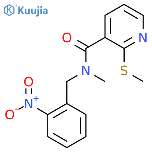 N-methyl-2-(methylsulfanyl)-N-[(2-nitrophenyl)methyl]pyridine-3-carboxamide structure