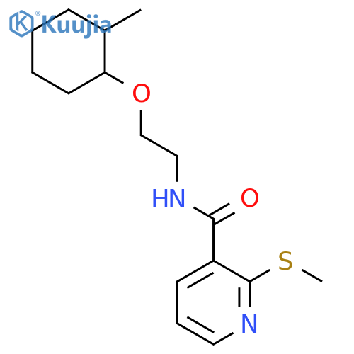 N-{2-[(2-methylcyclohexyl)oxy]ethyl}-2-(methylsulfanyl)pyridine-3-carboxamide structure