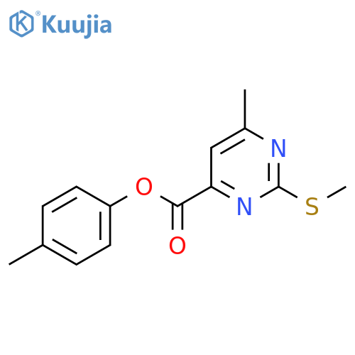 4-methylphenyl 6-methyl-2-(methylsulfanyl)pyrimidine-4-carboxylate structure
