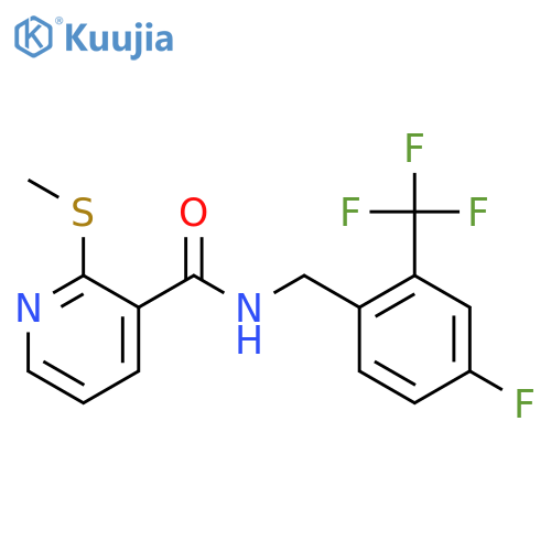N-{[4-fluoro-2-(trifluoromethyl)phenyl]methyl}-2-(methylsulfanyl)pyridine-3-carboxamide structure