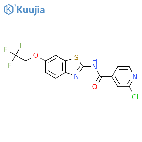 2-chloro-N-[6-(2,2,2-trifluoroethoxy)-1,3-benzothiazol-2-yl]pyridine-4-carboxamide structure