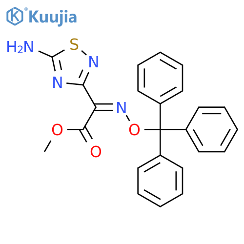 Methyl (2Z)-2-(5-amino-1,2,4-thiadiazol-3-yl)-2-trityloxyiminoacetate structure