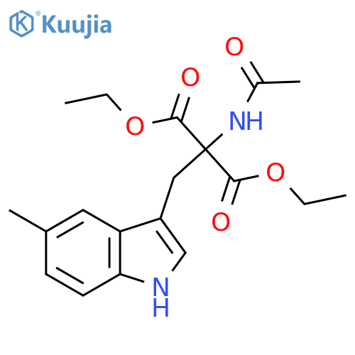 Diethyl 2-acetamido-2-((5-methyl-1H-indol-3-yl)methyl)malonate structure