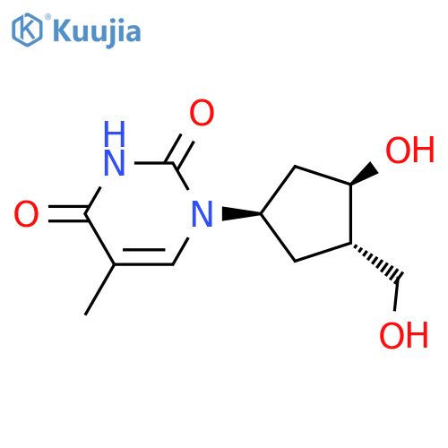 2,4(1H,3H)-Pyrimidinedione,1-[(1R,3S,4R)-3-hydroxy-4-(hydroxymethyl)cyclopentyl]-5-methyl- structure