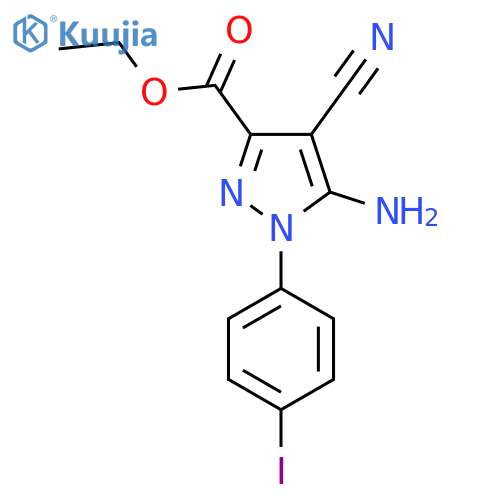 Ethyl 5-amino-4-cyano-1-(4-iodophenyl)pyrazole-3-carboxylate structure