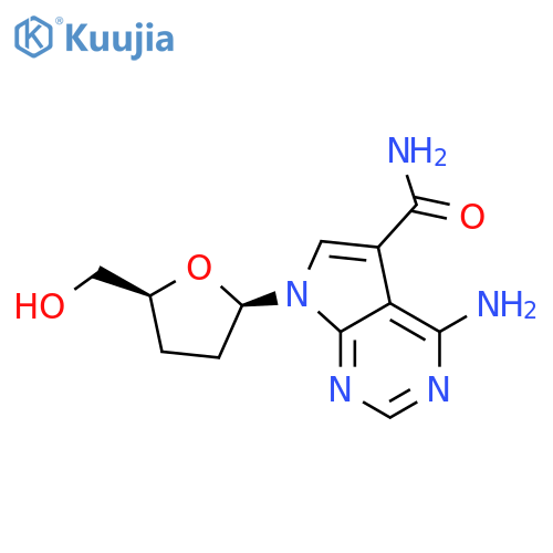 7H-Pyrrolo[2,3-d]pyrimidine-5-carboxamide,4-amino-7-[(2R,5S)-tetrahydro-5-(hydroxymethyl)-2-furanyl]- structure