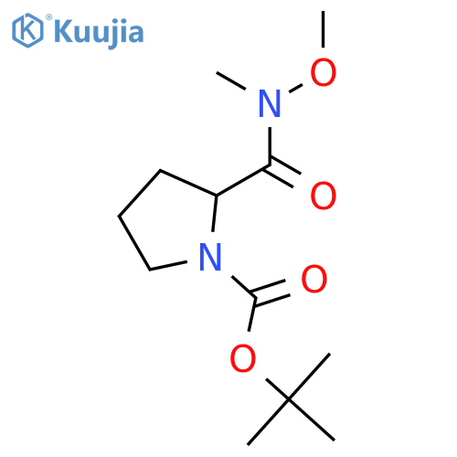 tert-butyl (2S)-2-methoxy(methyl)carbamoylpyrrolidine-1-carboxylate structure